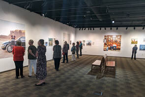 Patrons viewing the temporary exhibit gallery.