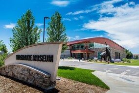 Photo of Washakie Museum building entrance with sign