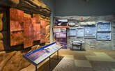 View of the interactive archaeology displays in the Ancient Basin gallery.